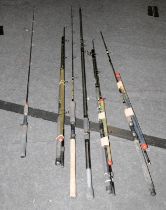 A collection of 1 piece and 2 piece Fladen Maxximus and Vantage fishing rods c/w a Fladen Maxximus