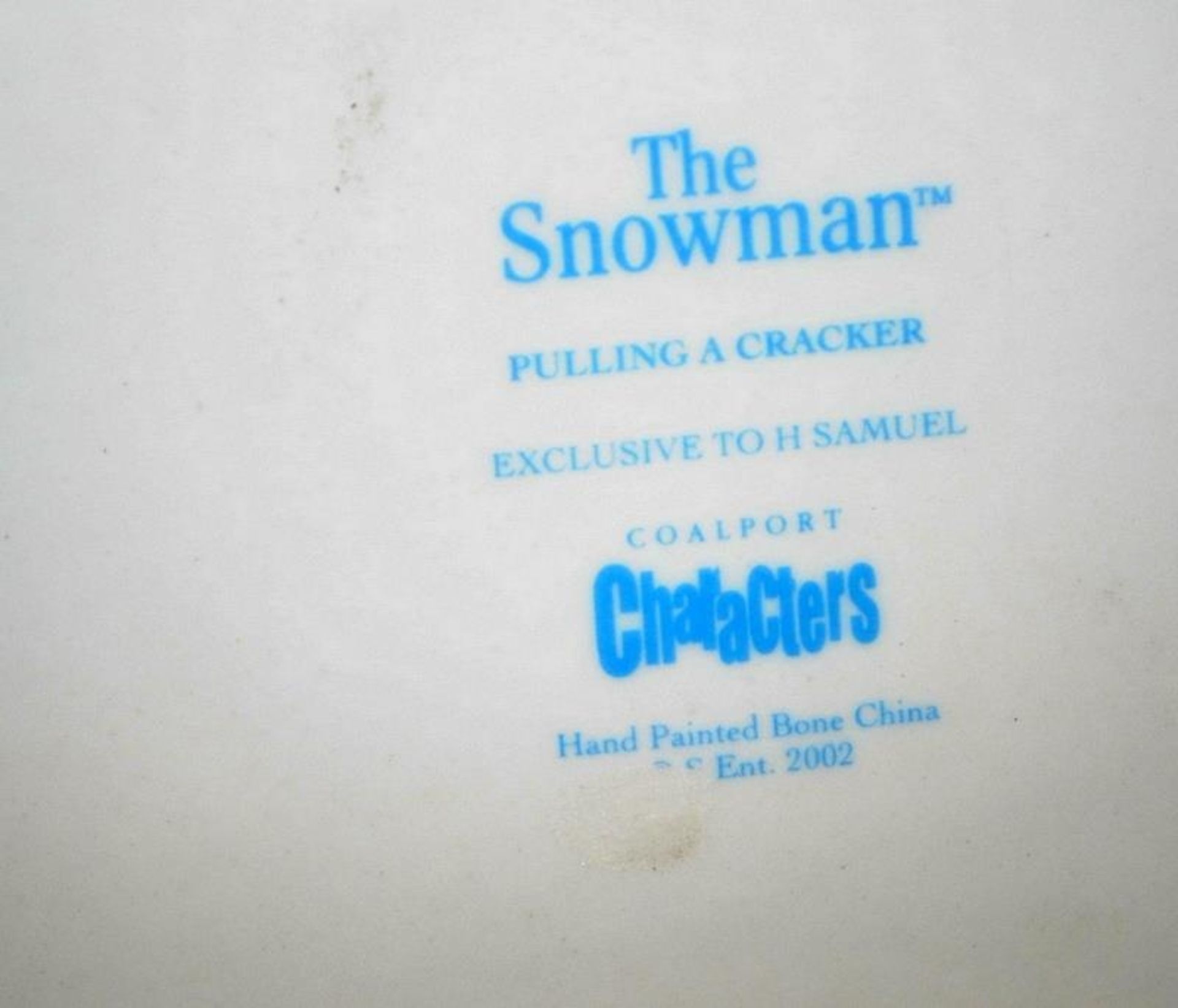 Coalport The Snowman figurine: Pulling A Cracker. H Samuels exclusive figure. Boxed - Image 2 of 3