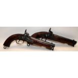 Superb pair of Victorian Percussion Cavalry Carbine Bore Pistols. Victorian Ordnance Crown Cypher