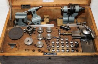 Vintage BTM 8mm watchmaker/jewellers lathe set in original hinged wooden box. From a watch makers