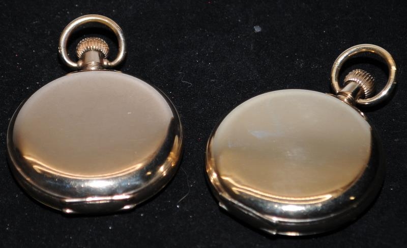 Two quality vintage gold plated Waltham full hunter pocket watches. Both in good working order at - Image 2 of 3