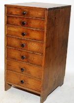 Vintage watchmakers worktop cabinet of 7 graduated drawers. From a working environment, includes