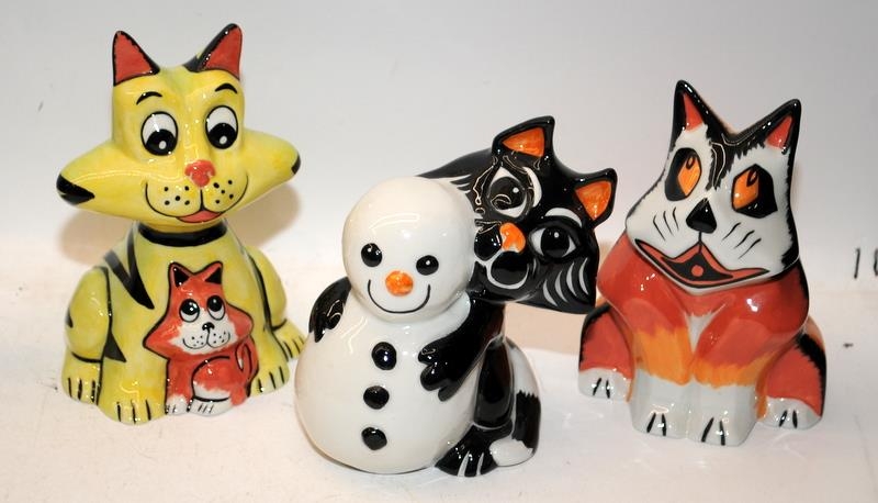 5 x Lorna Bailey cat figures including Frosty, Kittikat, Archie and Damien. All signed - Image 3 of 3