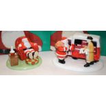 2 x Coalport Characters Raymond Briggs Father Christmas figurines: Time For A Break c/w Special