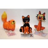 Lorna Bailey Cat Figures: Sabre 50/75, Marmalade 58/75 and Paris 42/50. All with signed certificates
