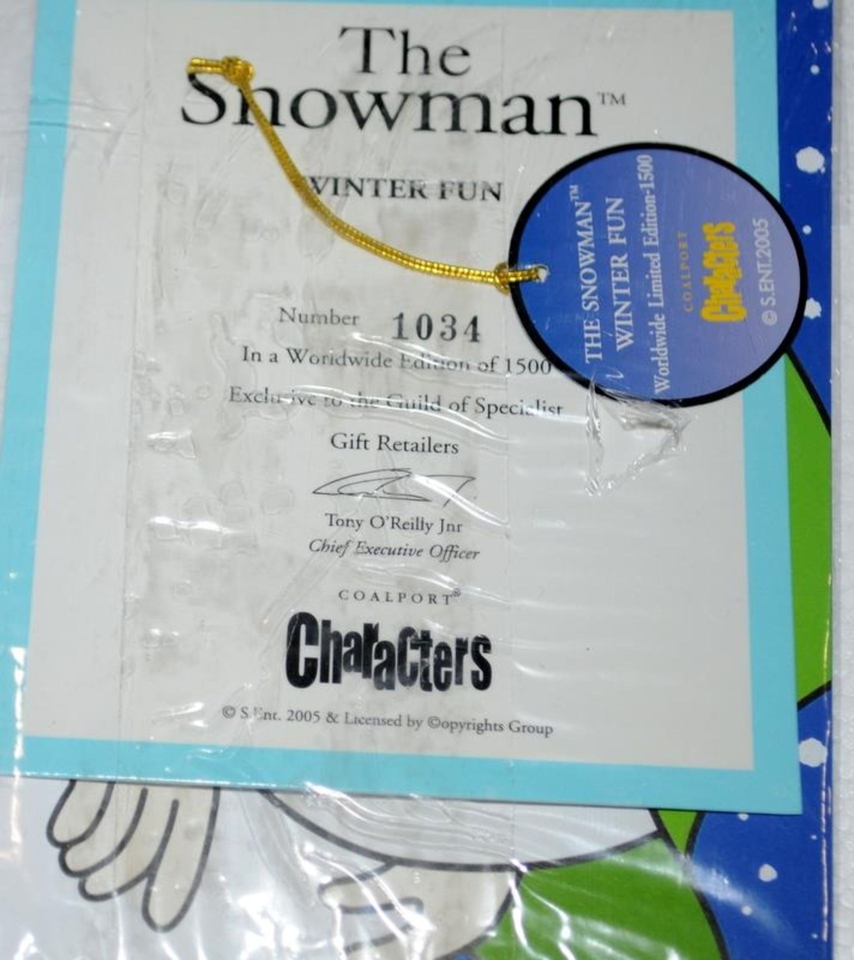 Coalport The Snowman Limited Edition Figurine: Winter Fun 1034/1500. Boxed with certificate - Image 3 of 4