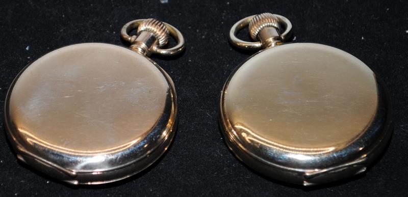 Two quality vintage gold plated Waltham full hunter pocket watches. Both in good working order at - Image 3 of 3