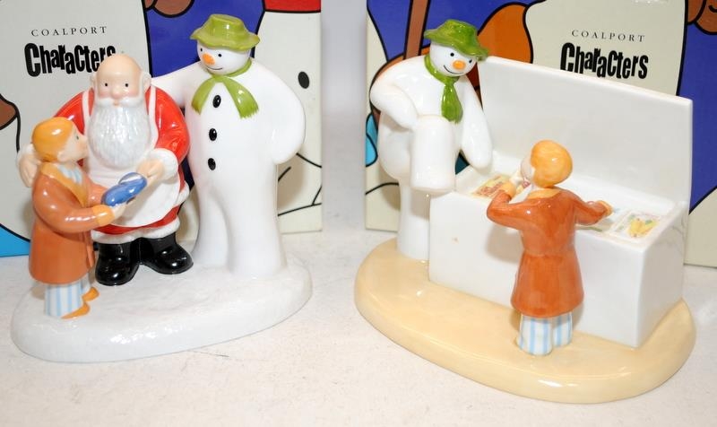 2 x Coalport The Snowman figurines: Time To Cool Down, H Samuels exclusive figure c/w Collectors