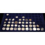 Part tray of vintage and antique coins, includes detector finds. Good lot to sort through