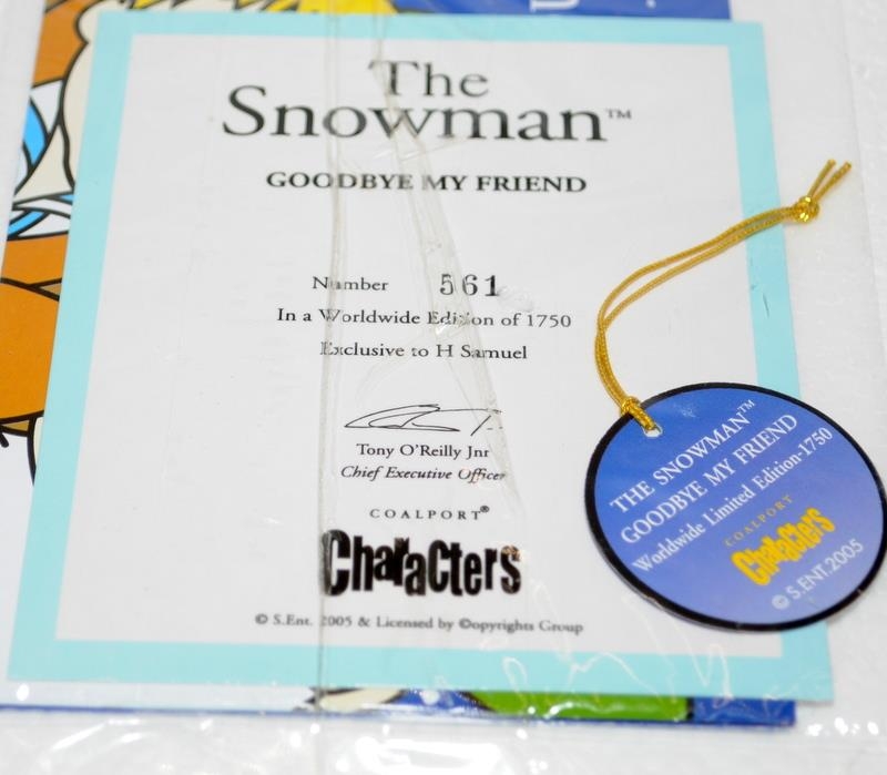 Coalport The Snowman Limited Edition Figurine: Goodbye My Friend 561/1750. Boxed with certificate - Image 3 of 4
