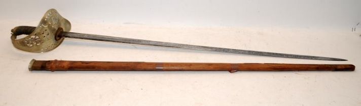 Antique 1897 Pattern Indian Officer's Dress Sword. George V Cypher to Basket c/w scabbard (