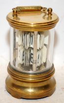 Vintage clockwork brass Plato Flip Mantel/Desk Clock. Winds and ticks but does require some