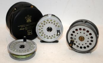 Two Fly Fishing Centrepin reels: 'The Gordon' 3 1/4" reel by Sharpe's of Aberdeen and The Viscount