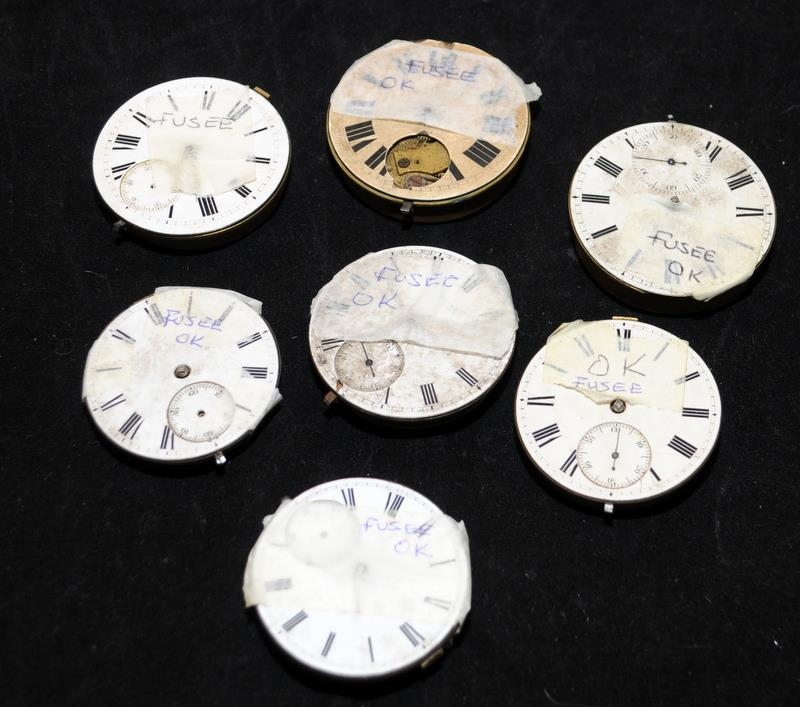 A collection of fusee and verge pocket watch movements, several of the fusee movements in working - Image 2 of 6