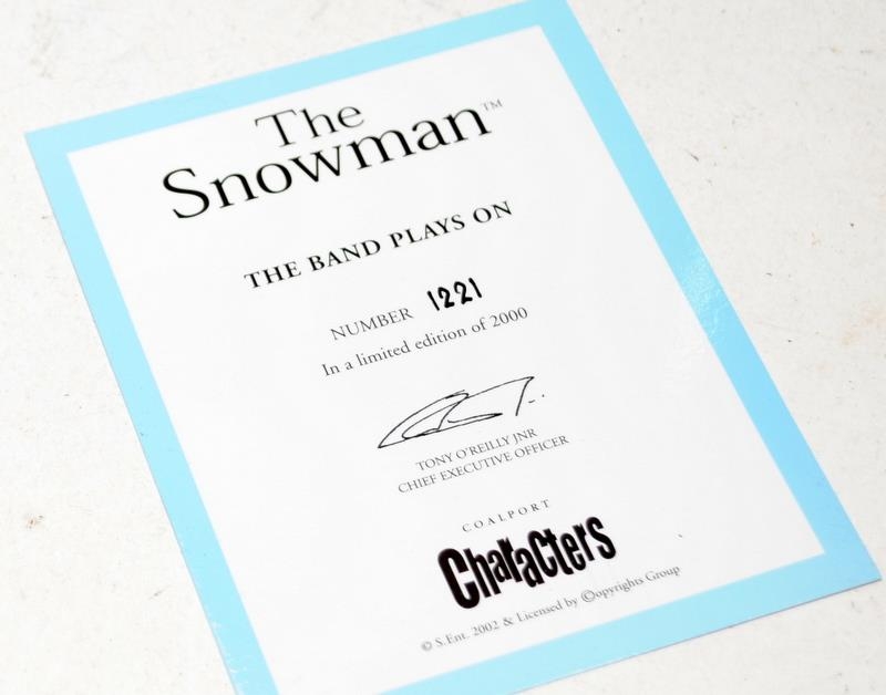 Coalport The Snowman figurine: The Band Plays On. Limited Edition 1221/2000. Boxed with certificate. - Image 3 of 4