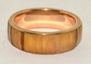 Gold (tested) Horn ring size O 2.8g total