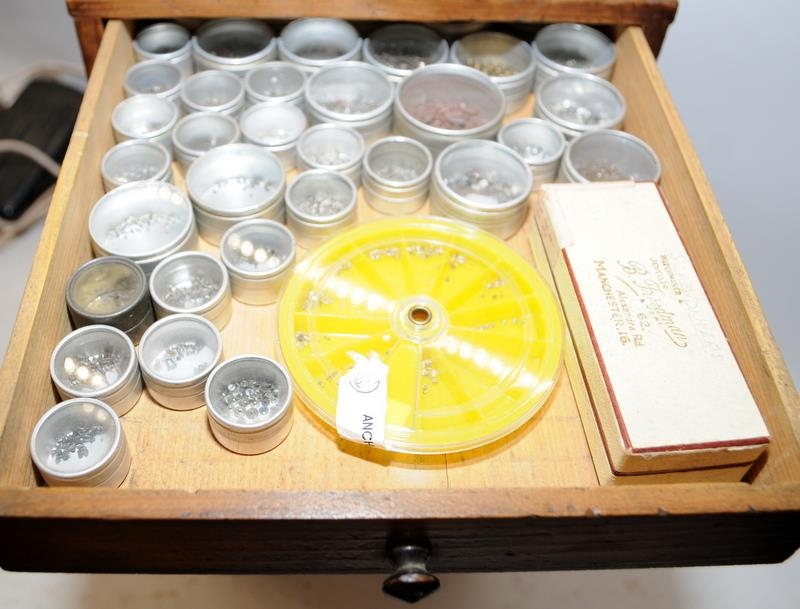 Vintage watchmakers worktop cabinet of 7 graduated drawers. From a working environment, includes - Image 7 of 7