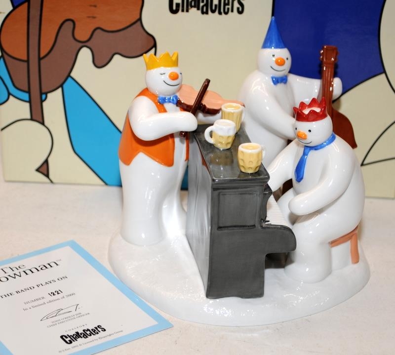 Coalport The Snowman figurine: The Band Plays On. Limited Edition 1221/2000. Boxed with certificate.