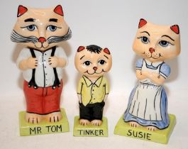 Lorna Bailey Cats Set: Cat Family comprising Mr Tom, Susie and Tinker.
