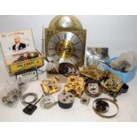 A collection of vintage clock movements and spares. From a watch makers workshop