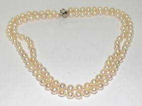 Double strand of cultured Pearls
