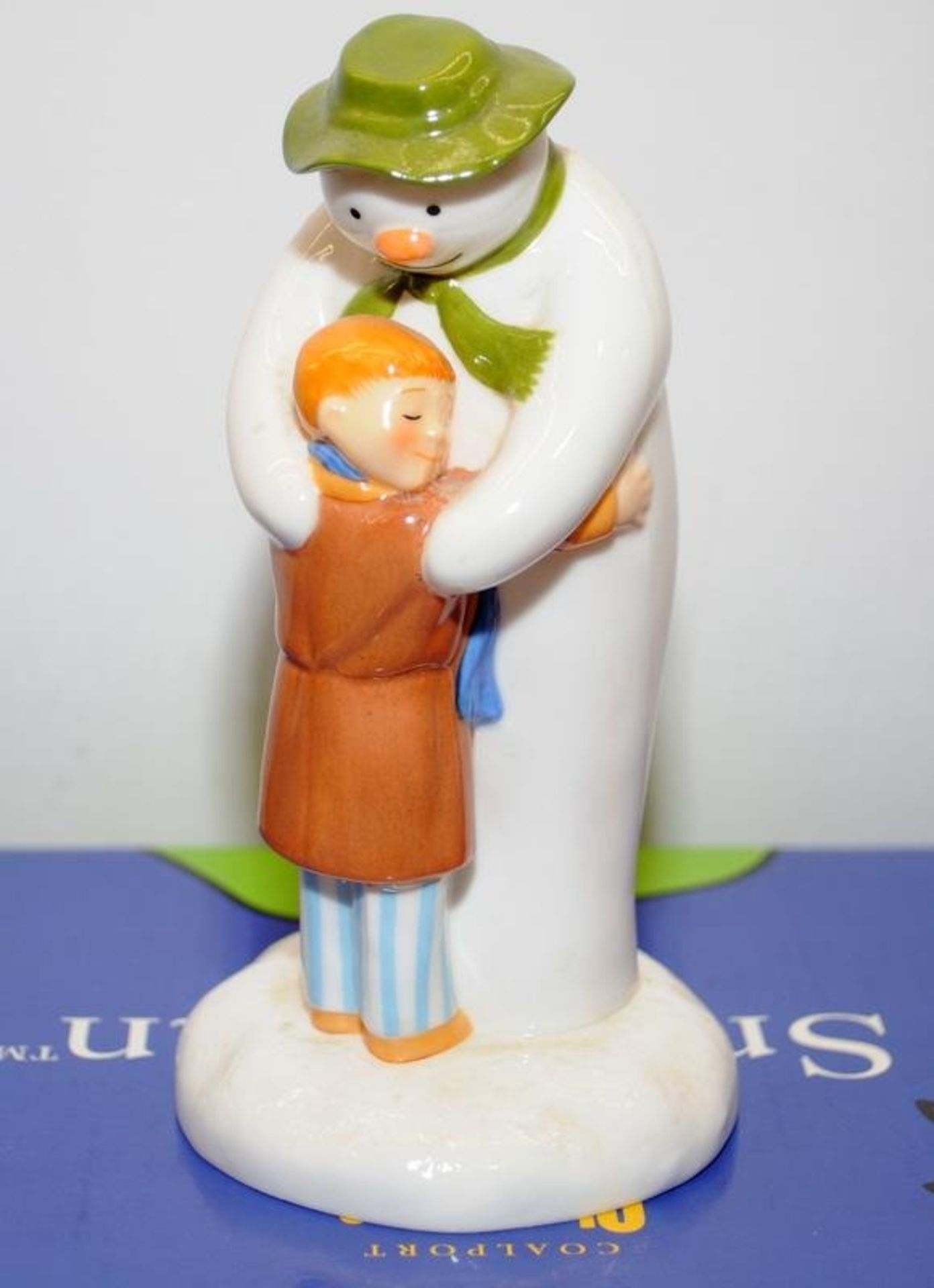 3 x Coalport The Snowman Figurines: Building The Snowman, The Hug and How Do You Do. All boxed - Image 3 of 5