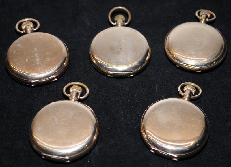 A collection of NOS gold plated full hunter pocket watch cases. External size 50mm not including - Image 2 of 3