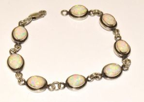Fire opal silver bracelet.