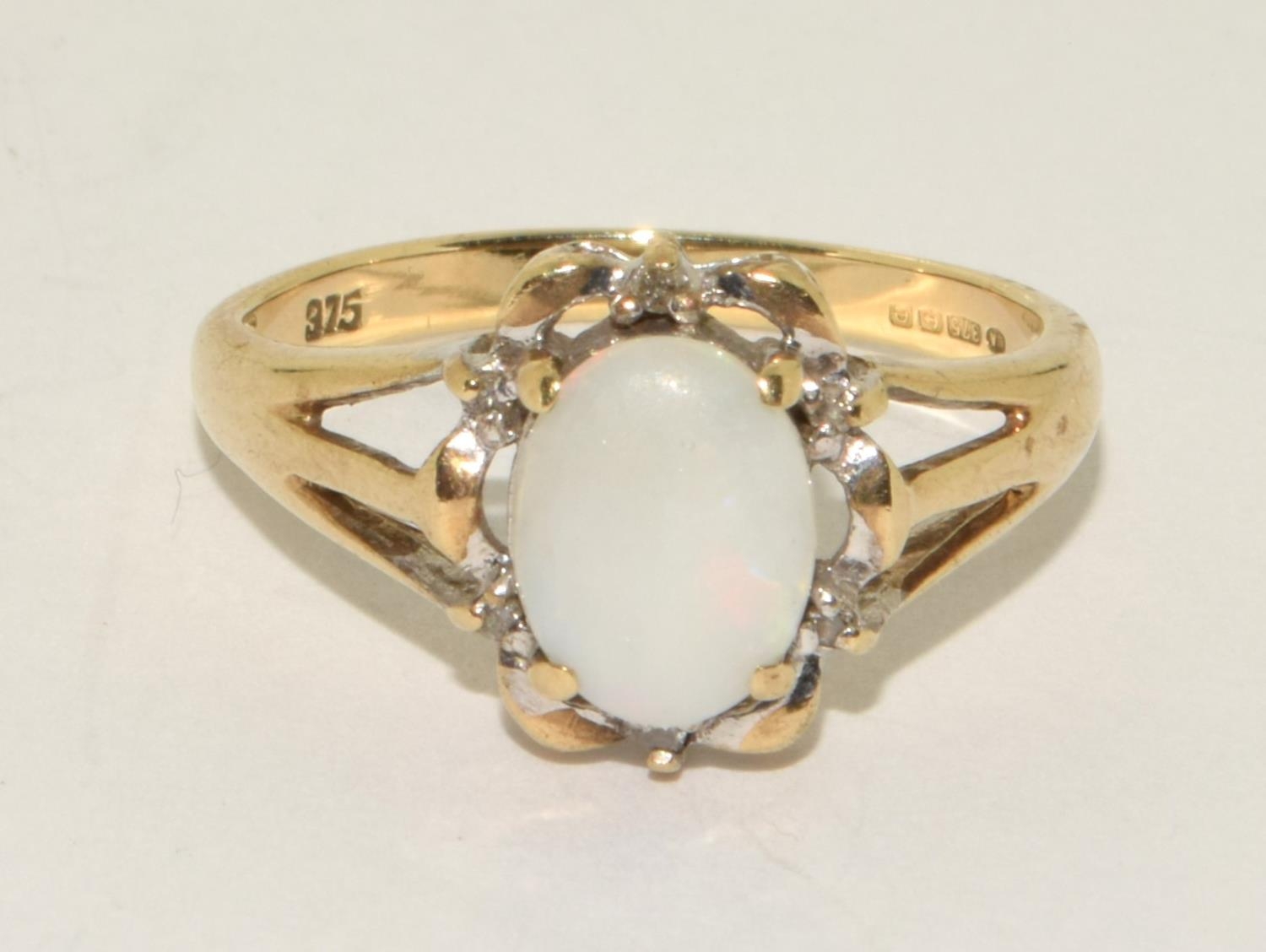 Vintage 9ct gold natural Opal ring size L - Image 5 of 5