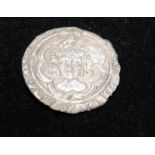 Henry VII (Reigned 1485 - 1509) Silver Half Groat, Front Facing Bust. Canterbury Mint Mark