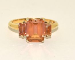A gold on 925 silver and Ametrine ring, Size P