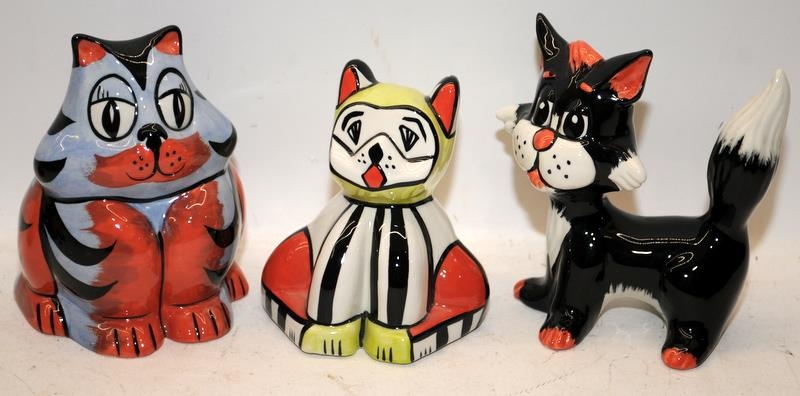5 x Lorna Bailey cat figures including Tigger, Winston and Sammy. All signed - Image 3 of 3