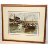 Local interest limited edition gallery print 'Casting Off at Lyme Regis' by E R Sturgeon. Signed