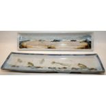 Highland Stoneware large wall plaque depicting a coastal scene 24.5" x 5.75" together with one other