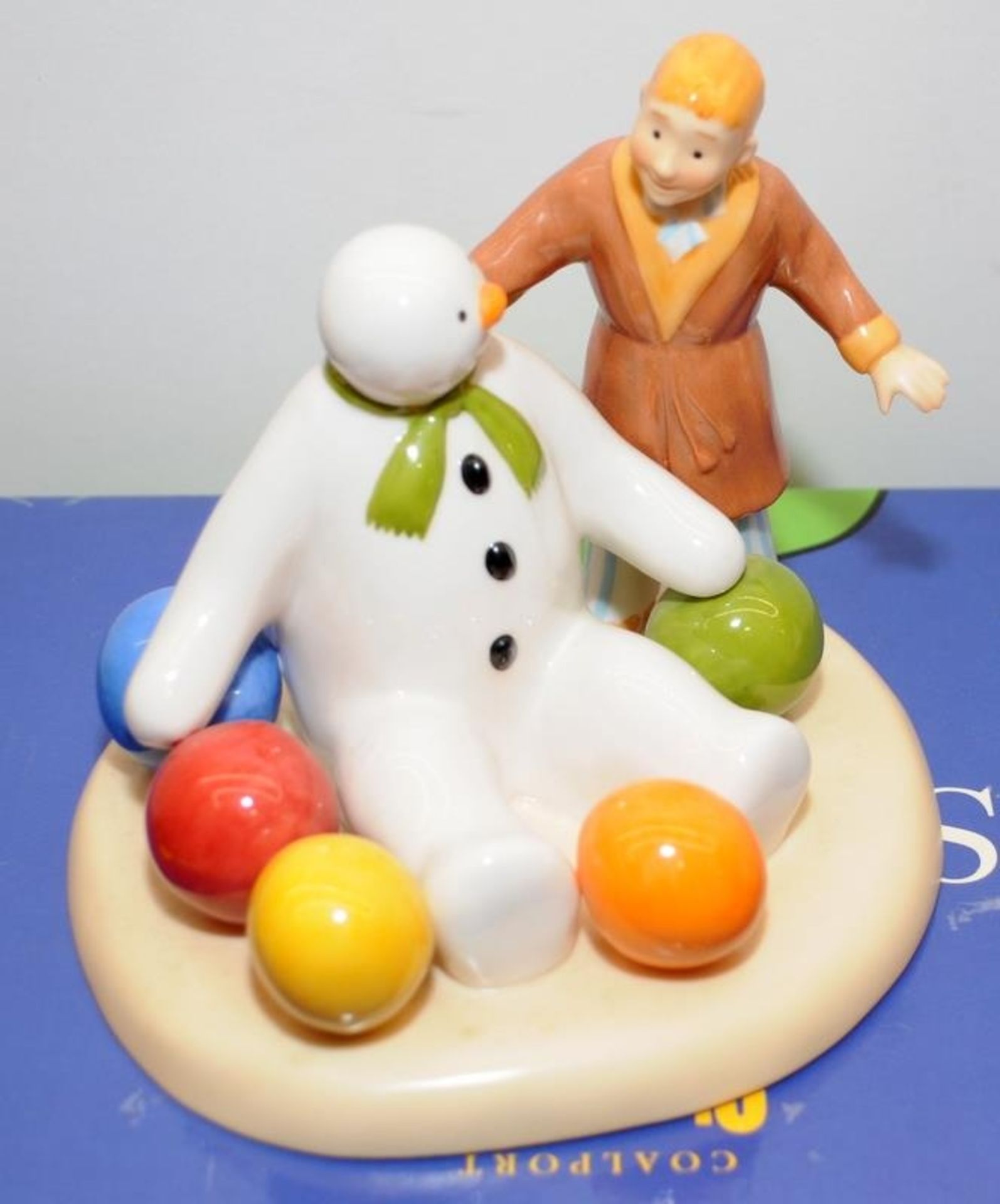 2 x Coalport The Snowman figurines: At The Party - Limited Edition 1199/2000 c/w Soft Landing. - Image 3 of 4