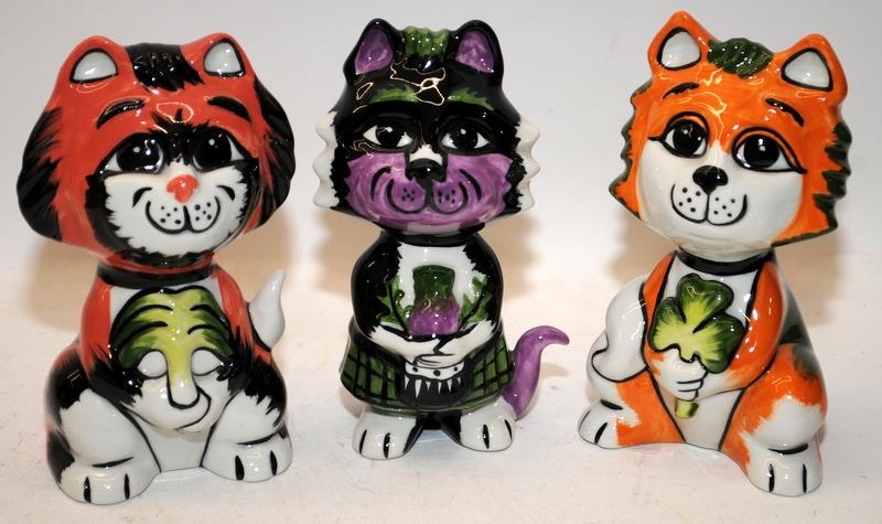 Lorna Bailey Cats: Limited Edition Saints Day Cats comprising St Andrew (42/75), St David (45/75)