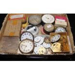 Collection of pocket watch/car clock spares and parts for spares/repair