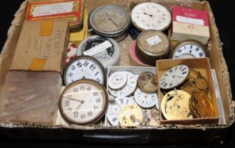 Collection of pocket watch/car clock spares and parts for spares/repair