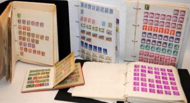 A collection of European stamps albums, including Finland, Denmark, Spain, Germany and a small GB
