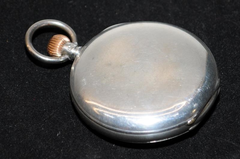 Antique sterling silver half hunter pocket watch, dial signed W Robinson Bros 'The London'. Winds - Image 2 of 5