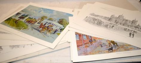 Two folio's of black and white and colour prints by Joan Wanklyn printed onto quality heavy paper.