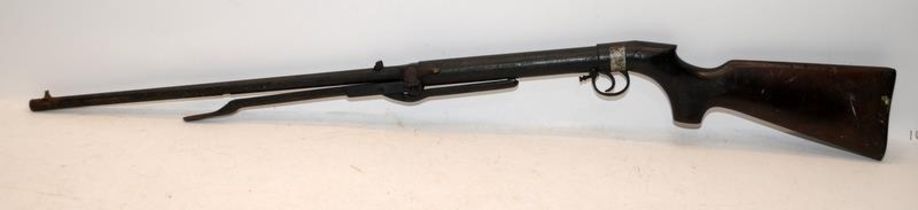 Early BSA Under Lever Air Rifle. BSA logo worn but can be made out on stock. Mechanism requires