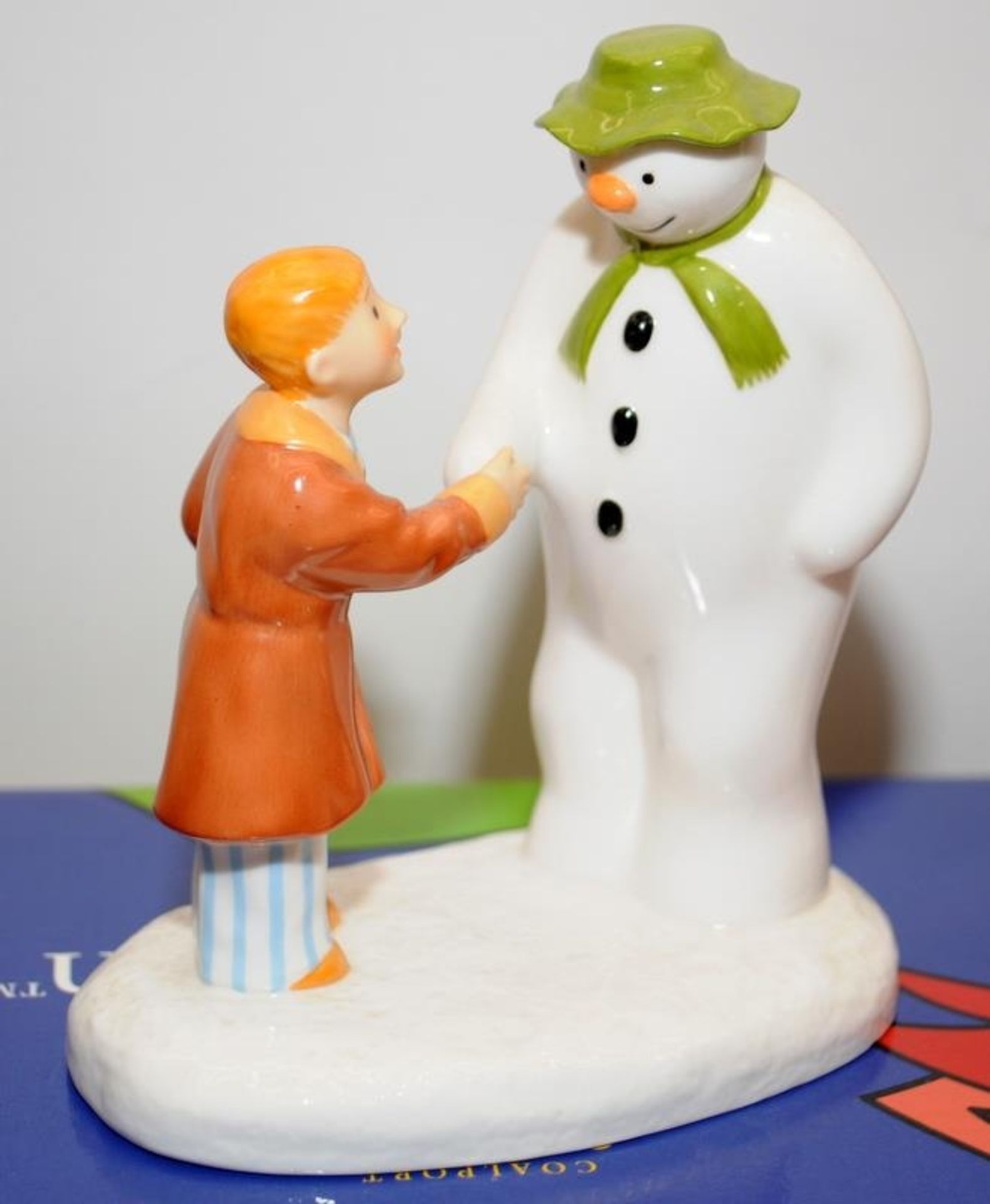 3 x Coalport The Snowman Figurines: Building The Snowman, The Hug and How Do You Do. All boxed - Image 4 of 5