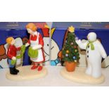 2 x Coalport The Snowman Figurines: Christmas Cheer c/w Thanks Mum. Both limited edition, boxed