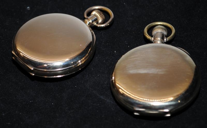 Two quality vintage gold plated half hunter pocket watches. Both in good working order at time of - Image 2 of 3