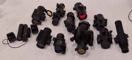Collection of eleven small rifle scopes (REF 49).
