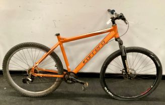 Carrera Vengance orange mountain bike , 18 gears, 19" frame and 27" wheel (no saddle)(41B)