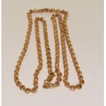 9ct gold belcher neck chain with lobster claw clasp 9g ref 72