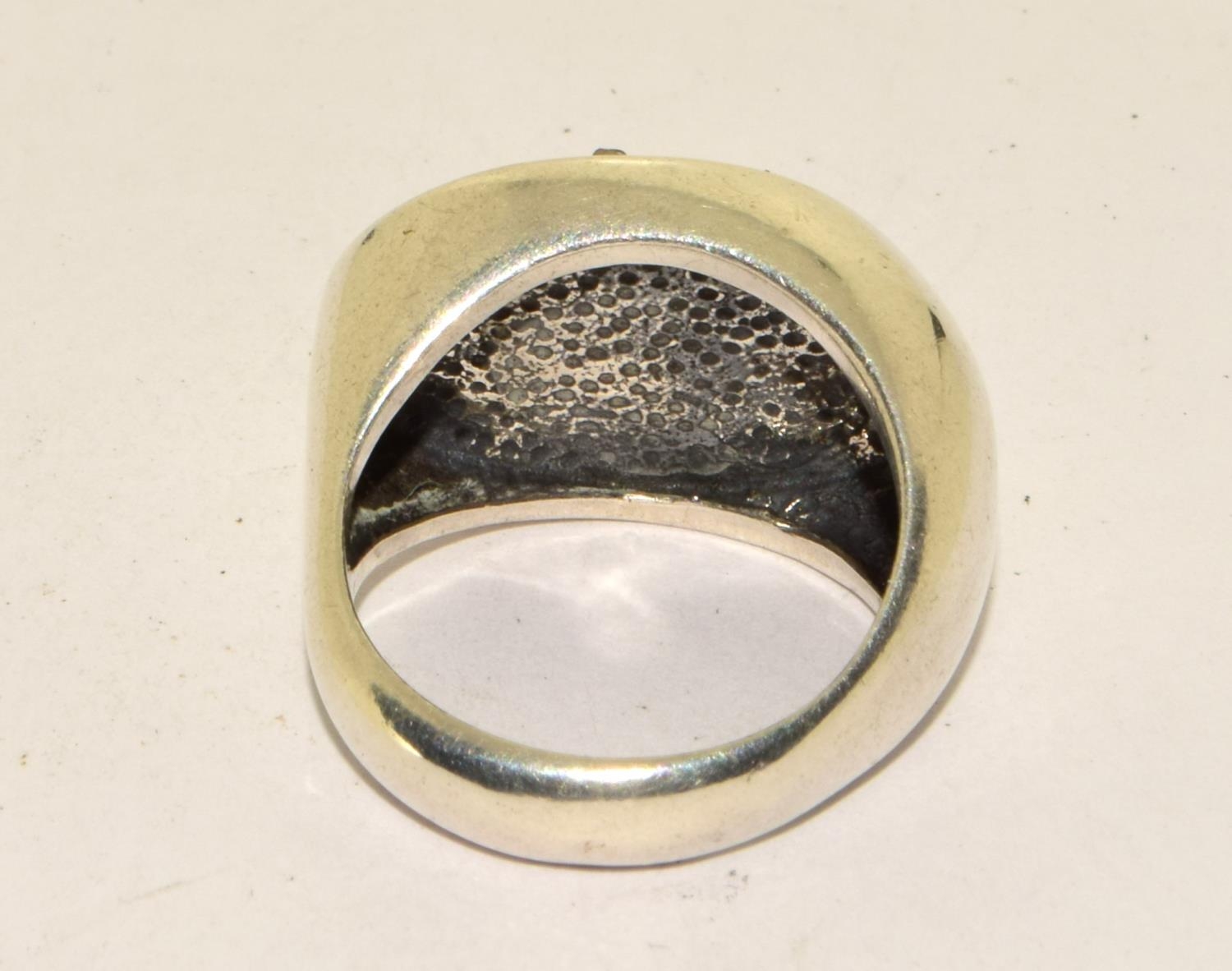 Diamond uncut silver designer ring Size N - Image 3 of 3