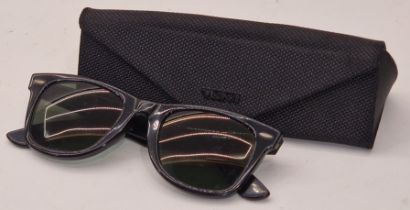 Pair of Ray Ban Wayfarer marked designed sunglasses with non original case.